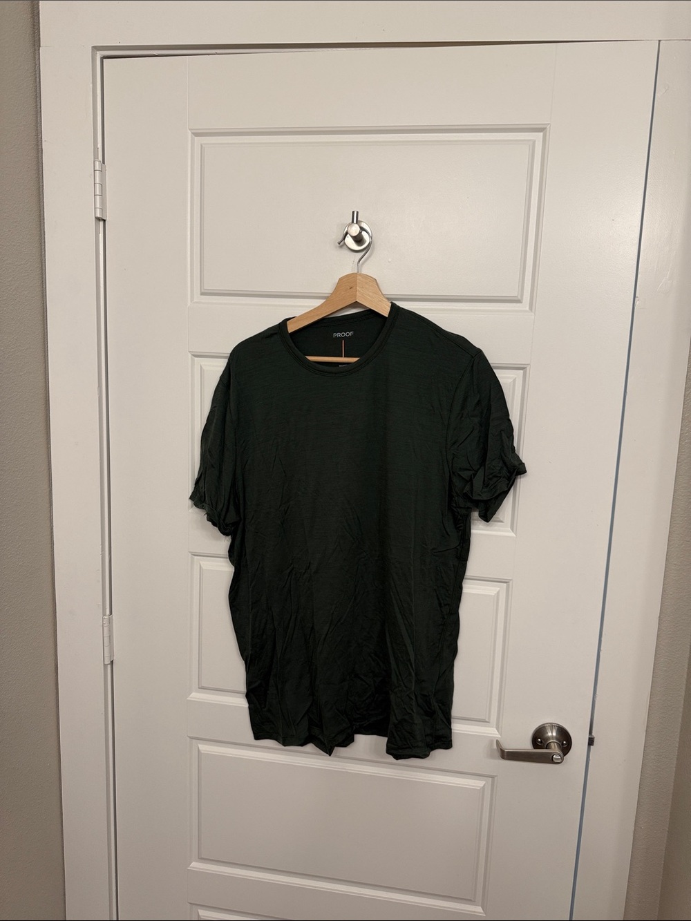 Proof Men's Green Crewneck Merino Wool T-Shirt XL